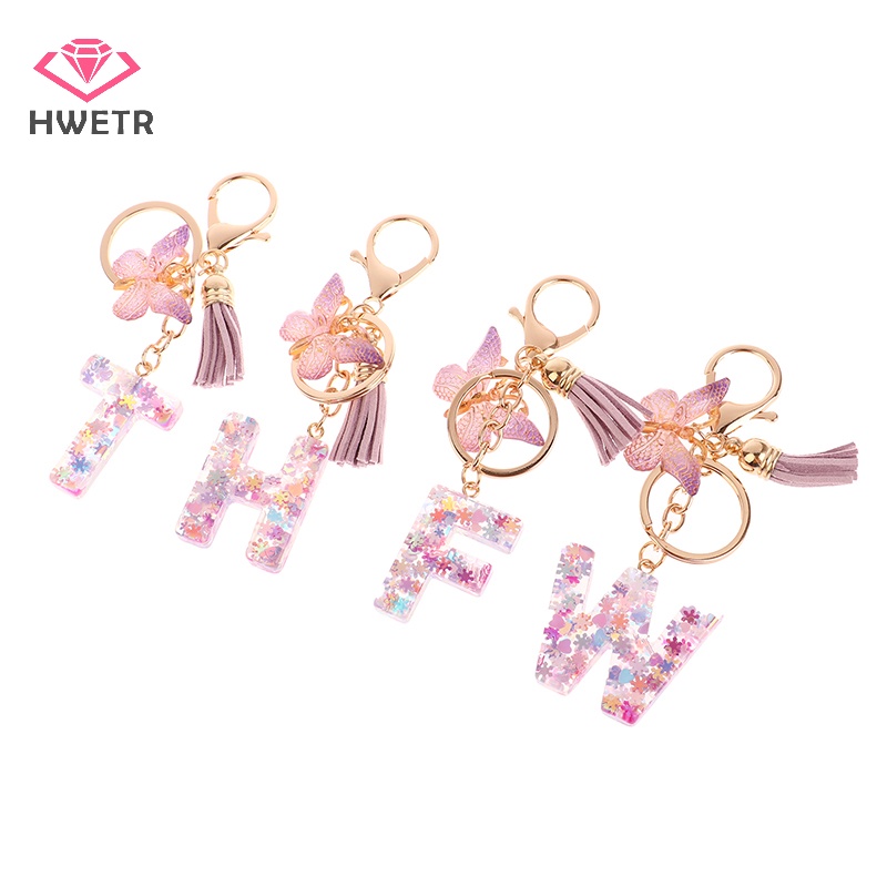 Hw Móc Khóa Hình Chữ Cái Đính Kim Sa Lấp Lánh Cho Nữ Mới