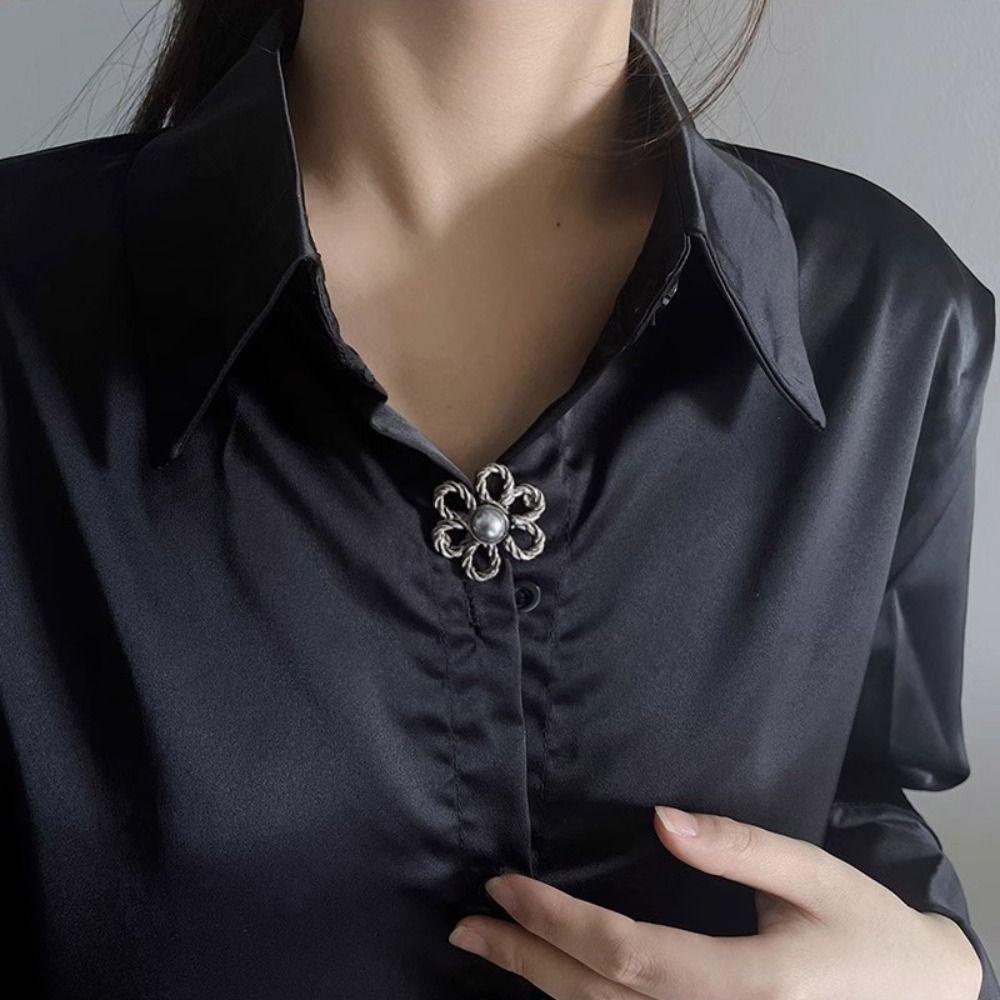 Lacyes Nút Cài Quần Bó Sát Bằng Hợp Kim Hình Hoa Dễ Thương Có Thể Điều Chỉnh Phong Cách Hàn Quốc