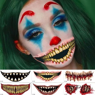Hình Xăm Dán Mặt Hóa Trang halloween Màu neon