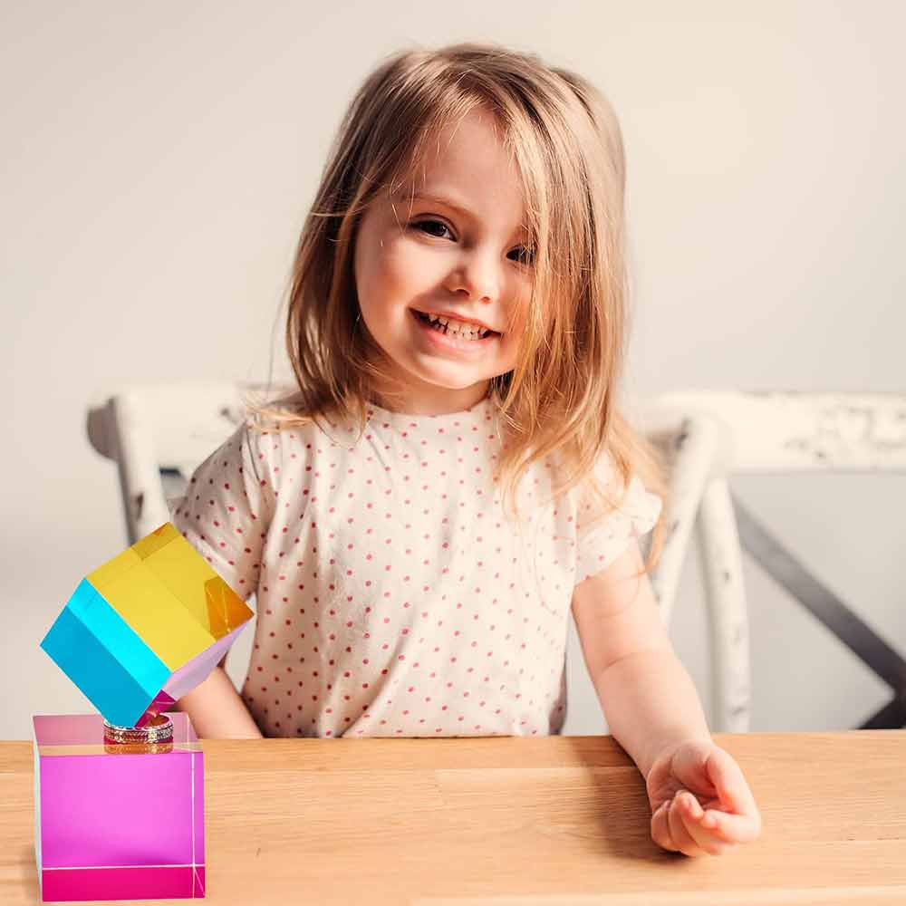 Cmy Mixing Colour Cube 50mm 2" Acrylic Cube Prism Decor Toy Photography