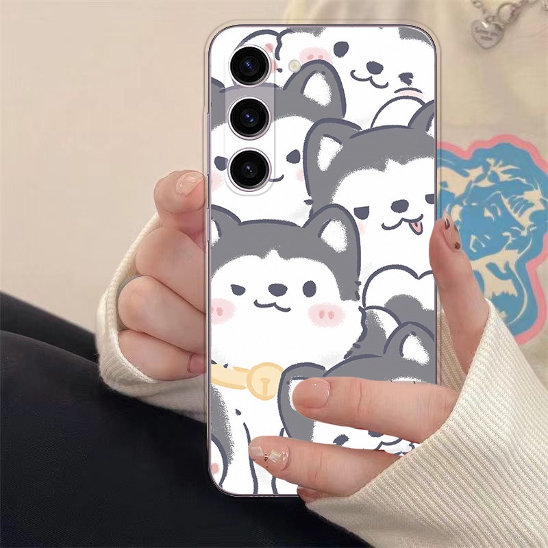 Ốp Điện Thoại TPU Hình Chó Mèo Cho Samsung S23 FE A54 A34 A24 A14 M54 S10 S20 S22 Plus S21 FE Note 9 10 Plus 20 Ultra 5G