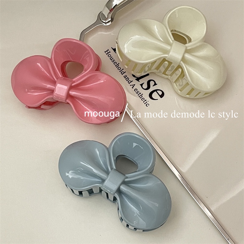 Kẹp Tóc Nơ / Móng Vuốt Màu Kẹo Ngọt Đơn Giản Dễ Thương Cho Nữ moouga / moouga