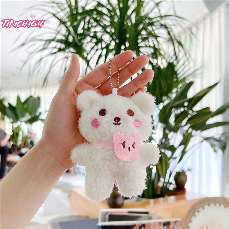 Móc Khóa Búp Bê Gấu Bông mini Mềm Mại Dễ Thương Trang Trí Túi Xách Dành Cho Nam Nữ