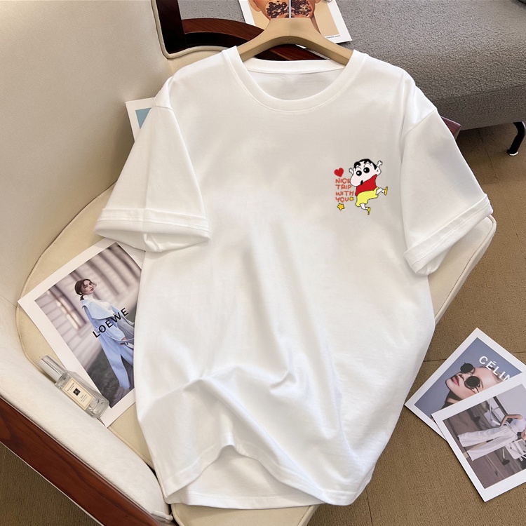 HIIXIIVI Mới Áo Thun 100% cotton Tay Ngắn Dáng Rộng unisex Thời Trang 2024