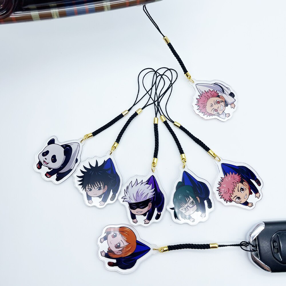 Dây treo điện thoại móc khóa Anime Jujutsu Kaisen Hung Gojo Satoru Yuji Itadori Nobara Kugisaki Phụ kiện trang trí