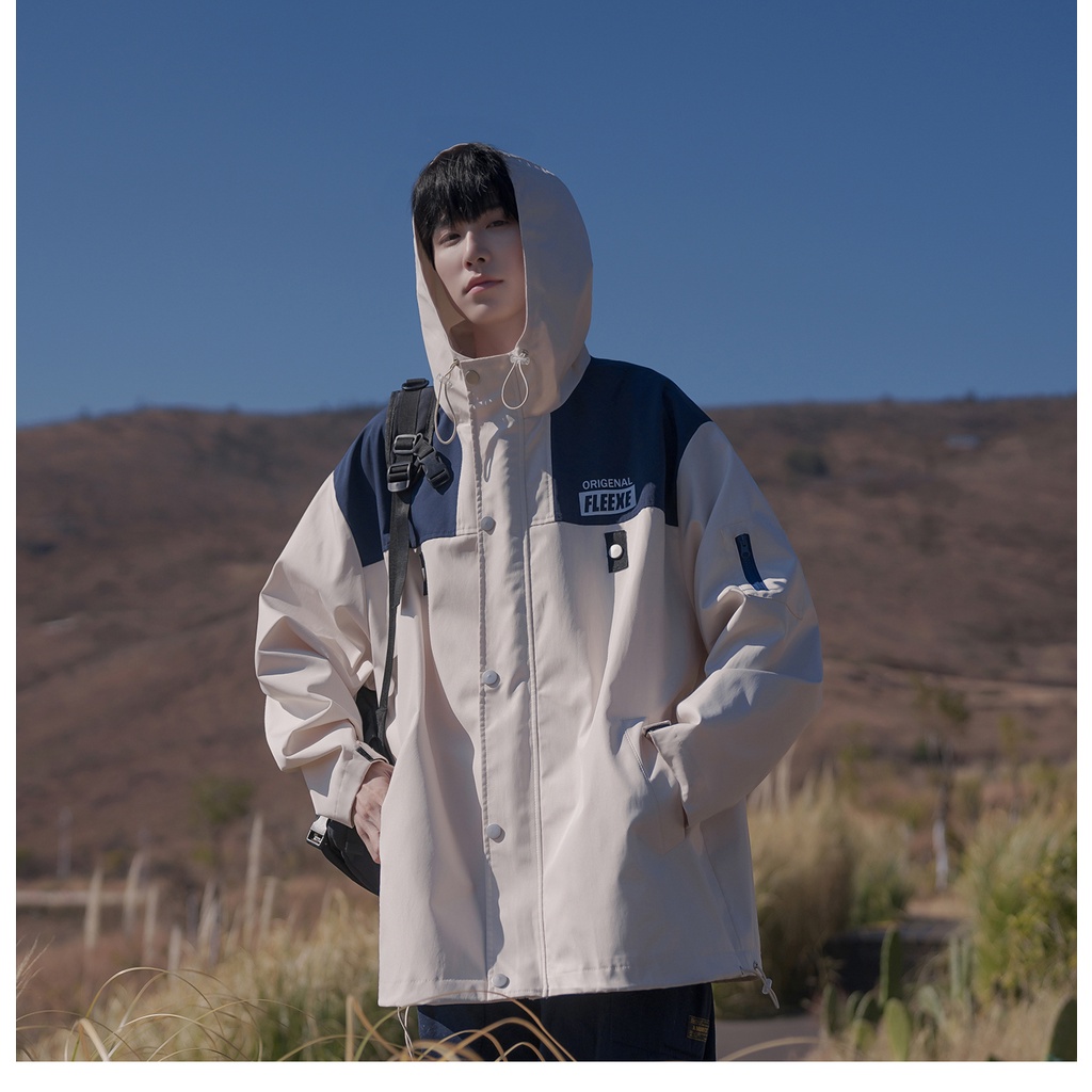 Áo Khoác Thể Thao Dáng Rộng Có Mũ Trùm Cá Tính Theo Phong Cách Xuân Thu Dành Cho Nam