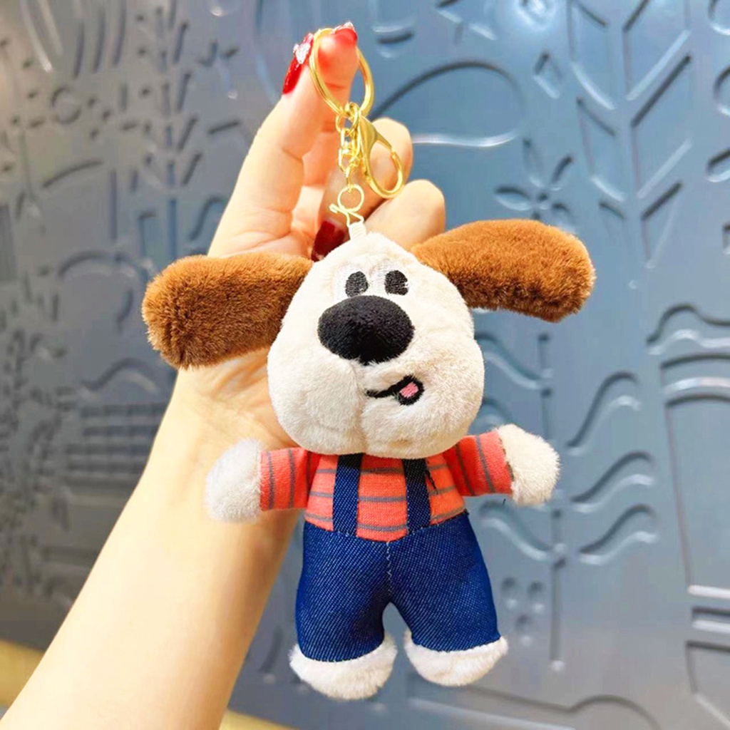 Móc Khóa Hình Chú Chó Bông Màu Hồng Dễ Thương Dùng Trang Trí