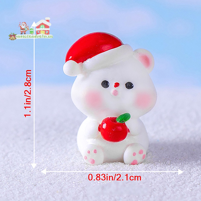 Newandrain 1 Tượng Nhỏ Hình Ông Già Noel Người Tuyết / Gấu Để Bàn Trang Trí Giáng Sinh diy