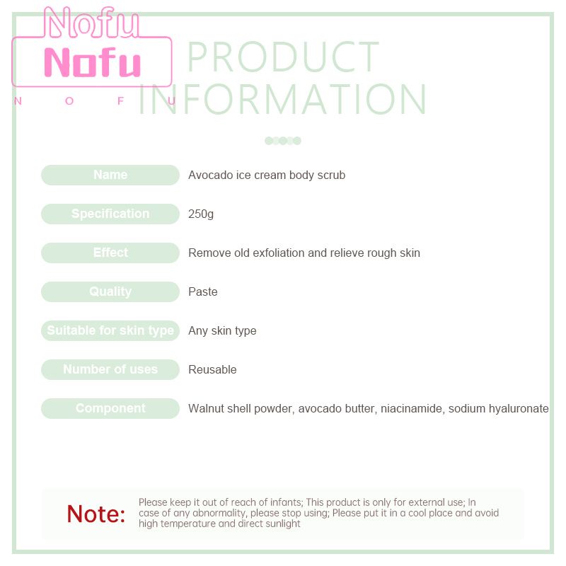 NOFU Kem tẩy tế bào chết bơ Kem tẩy tế bào chết nhẹ Kem tẩy tế bào chết làm sạch sâu Kem tẩy tế bào chết kiểm soát dầu