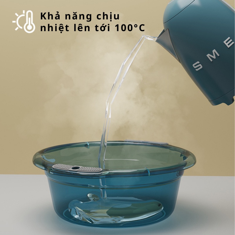 Thau, Chậu nhựa trong suốt chất liệu PP cứng cáp 3 kích cỡ chịu nhiệt tới 100 độ, với 4 màu sắc Hushop