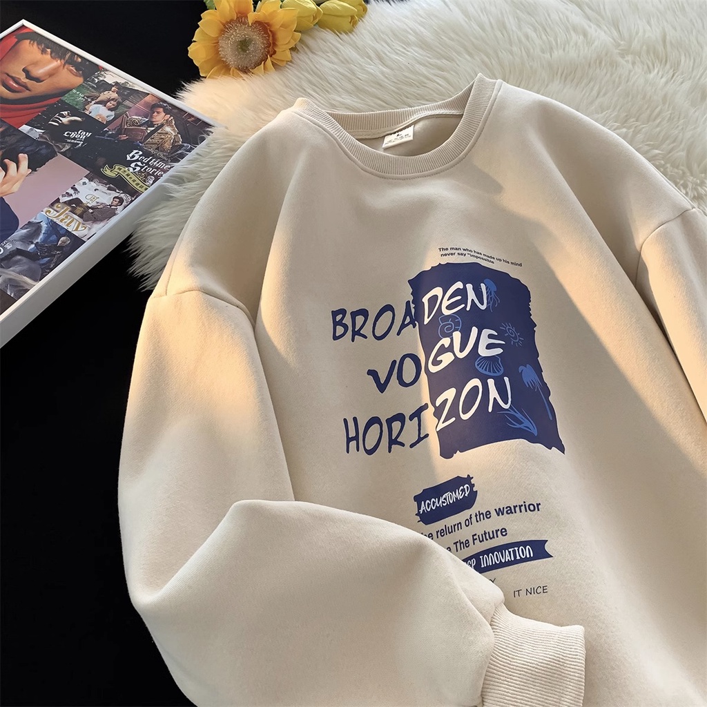 Áo sweater Cổ Tròn In Chữ Thiết Kế Mới Đơn Giản Thời Trang Mùa Thu Đông Dành Cho Nam