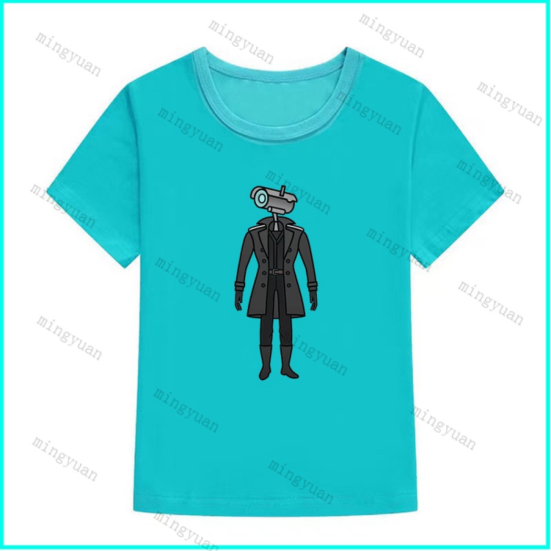 Áo Thun Tay Ngắn In Hình Mingyuan Camerawoman Skibidi Toilet Thiết Kế Dáng Rộng Thời Trang Cho Thanh Thiếu Niên 11 Tuổi