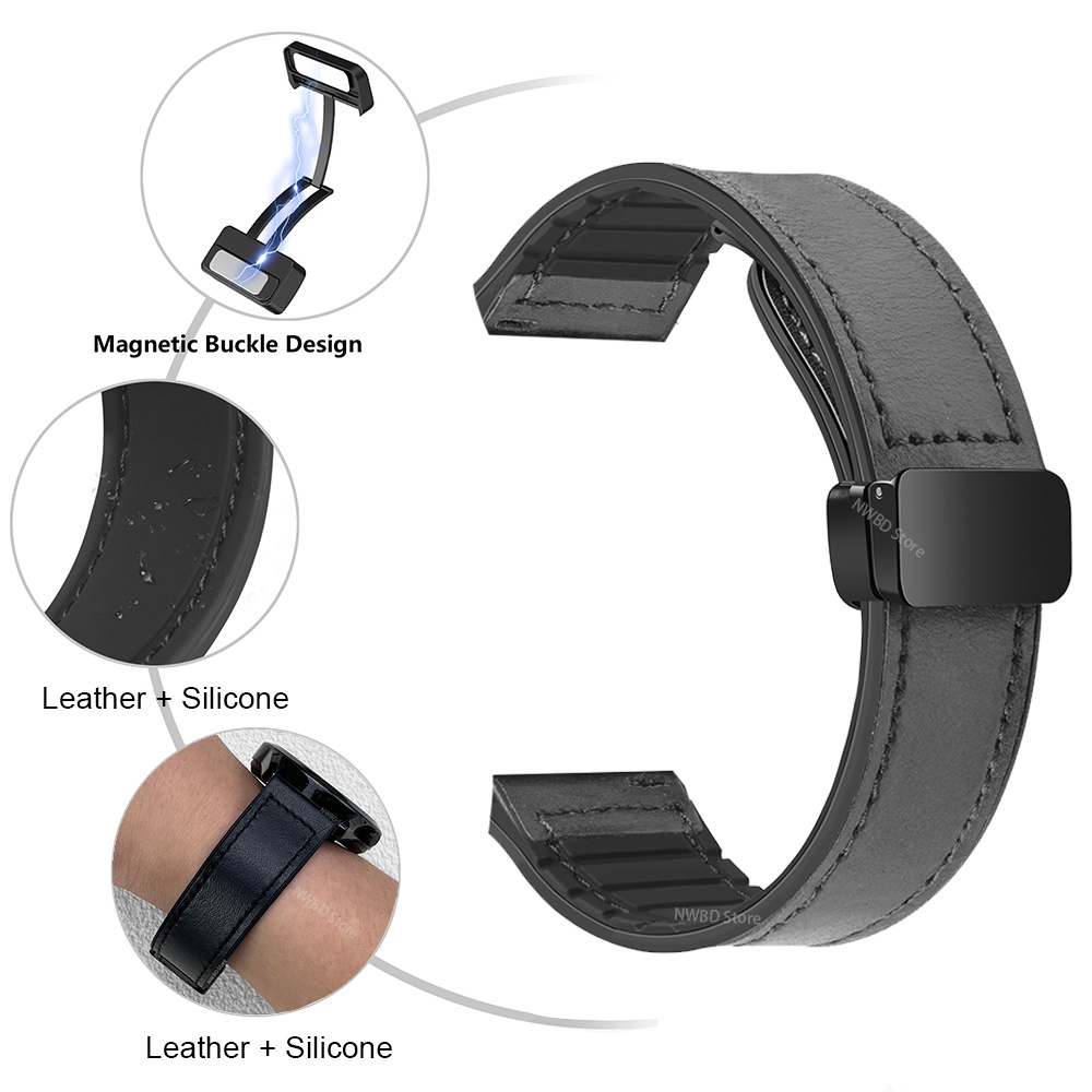 Dây Da Đồng Hồ Thông Minh 20 / 22mm Bằng Silicon Cho samsung galaxy watch6 5 4 40 44mm 5 pro 45mm 4 6 classic 42 43 46 47mm 20 / 22mm sam