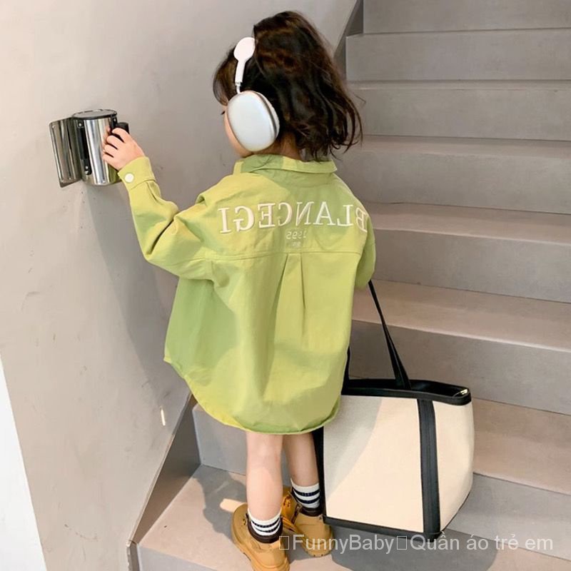 Áo Sơ Mi Mùa Thu Phong Cách Mới 2023 Hợp Thời Trang Dễ Phối Đồ Cho Bé Gái