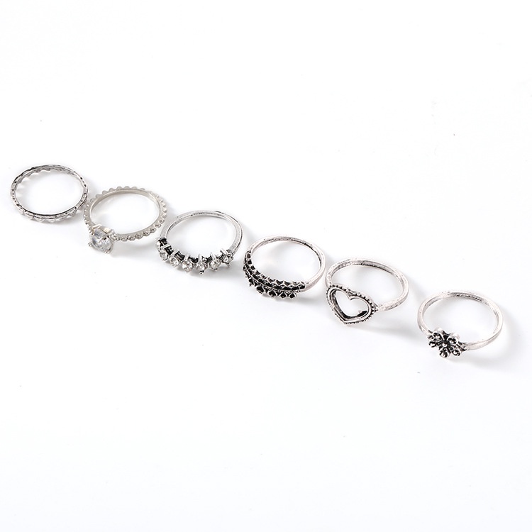 Set 6 Nhẫn Hoa Tình Yêu Thời Trang Cổ Điển