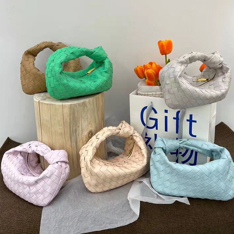 Niche Set 2 Túi Xách Da Bò Thật 022 mini Thắt Nút Kiểu Mới Chất Lượng Cao