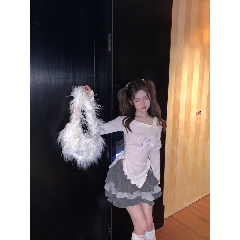 Set Áo Thun Dài Tay + Quần Dài Lưng Cao Thời Trang Theo Phong Cách Hàn Quốc Dành Cho Nữ