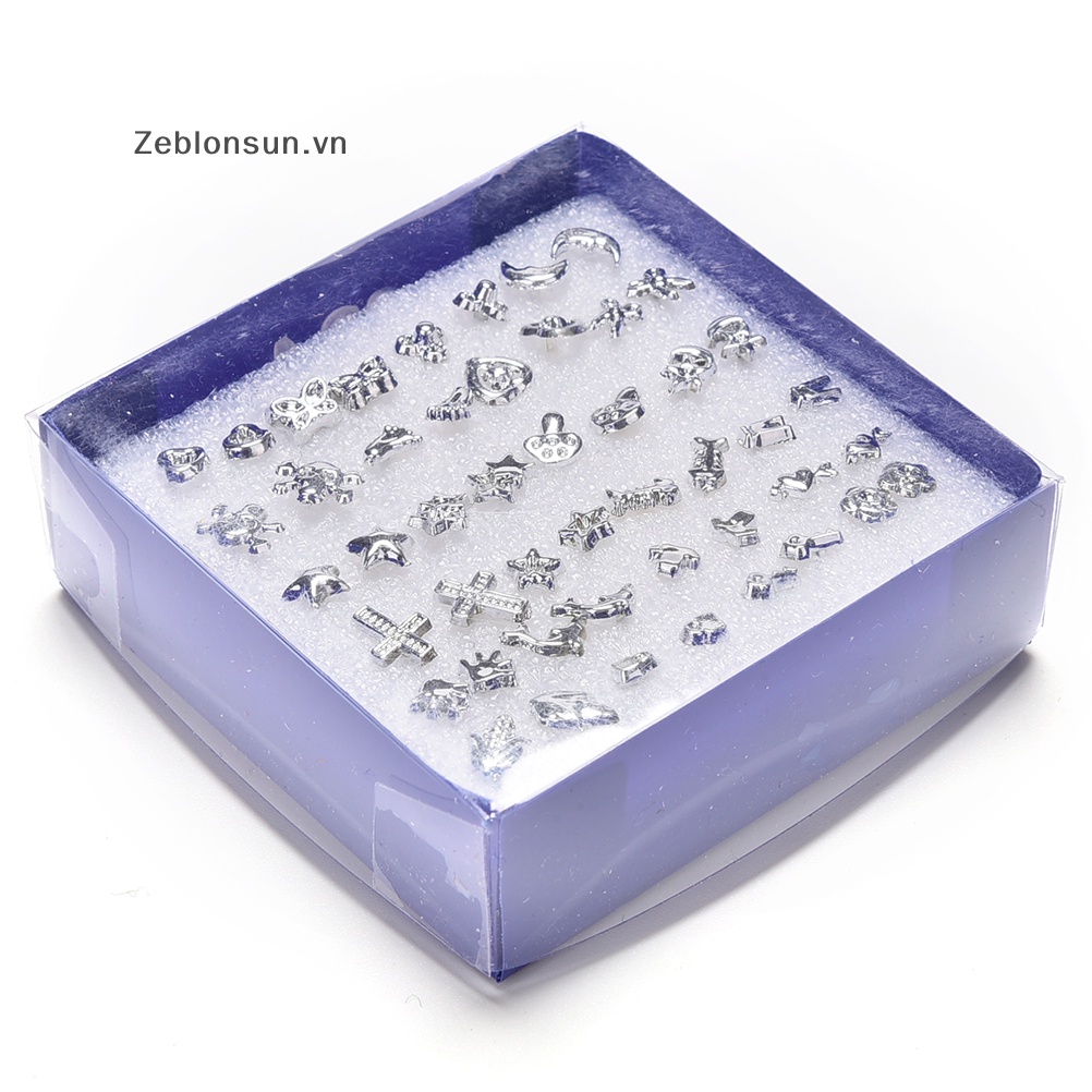 Set 24 Đôi Bông Tai Nhựa Mạ Bạc Thời Trang Bán Sỉ