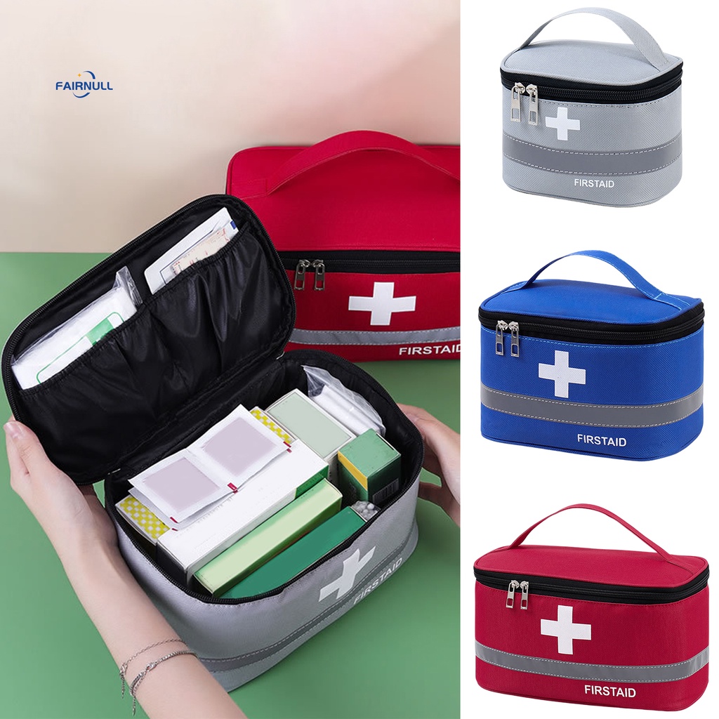 Fairnull Túi Đựng Dụng Cụ Sơ Cứu Bằng Vải oxford Sức Chứa Lớn Có Dây Kéo Tiện Dụng