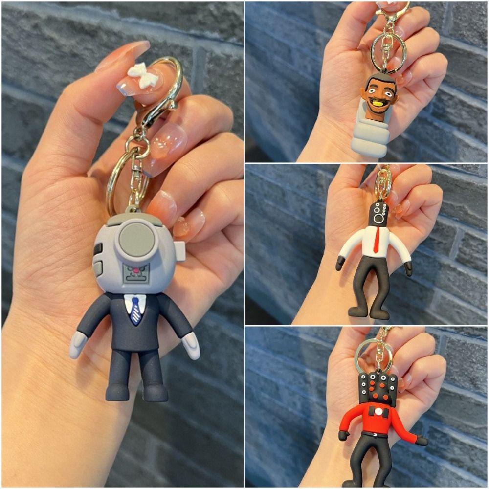 Skibidi Móc Khóa Hình toilet Trượt Tuyết / Người Đàn Ông camara Vui Nhộn Trang Trí Xe Hơi / Balo Đi Học