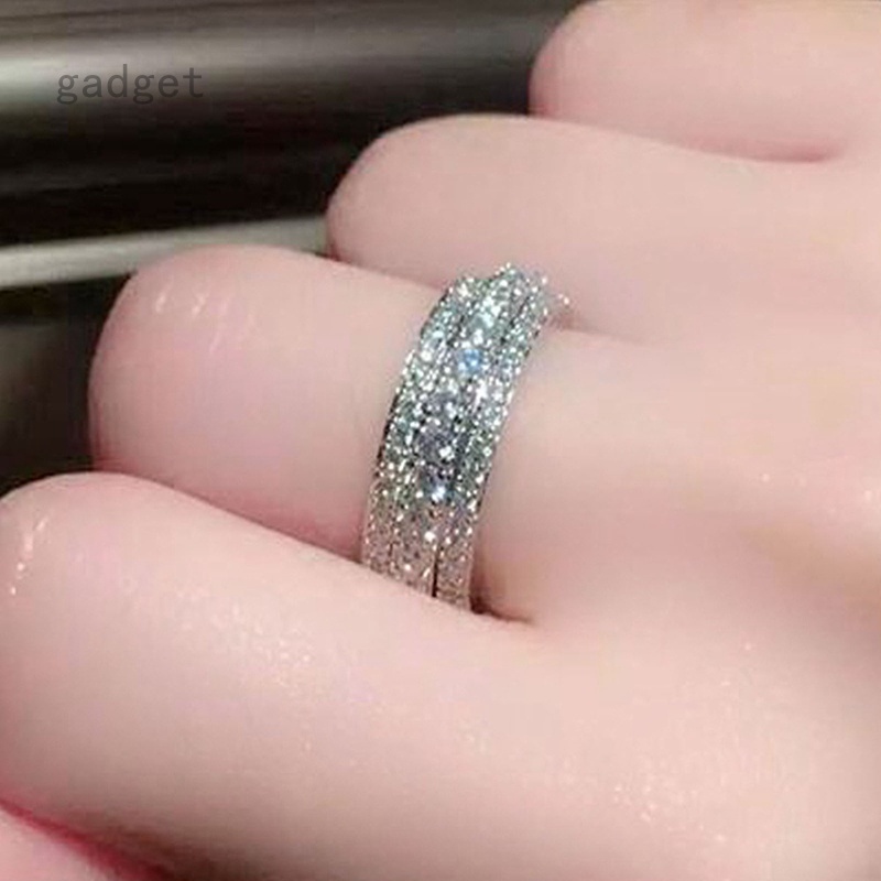 Nhẫn Đính Đá Zircon Lấp Lánh Sang Trọng Cho Nữ