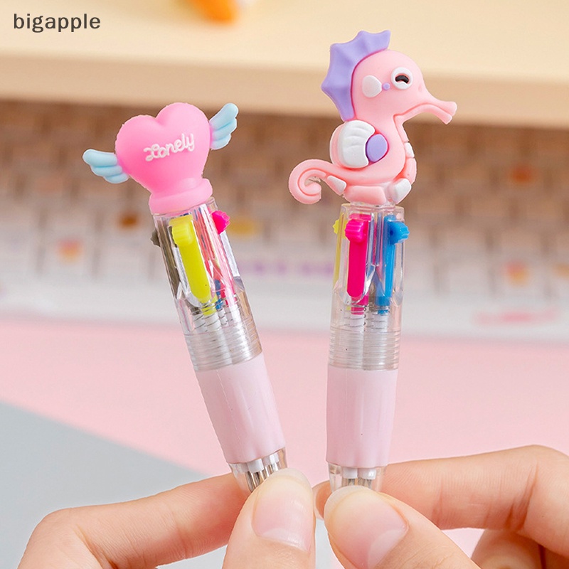 Bigapple Bút Bi mini 4 Màu Ngẫu Nhiên Hình Động Vật Hoạt Hình Dễ Thương Đa Ứng Dụng Làm Quà Tặng Cho Học Sinh / Văn Phòng
