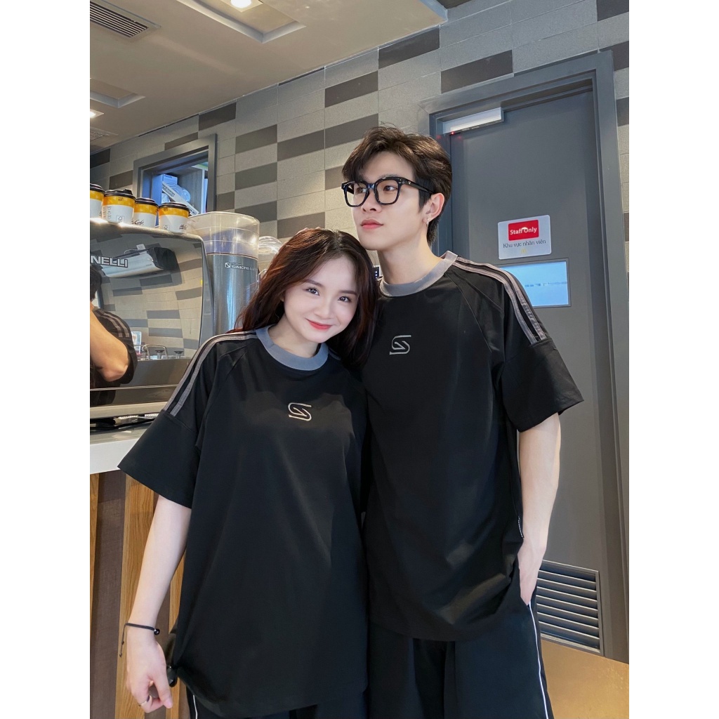 Áo Thun Ringer SAIGONESE Cotton Tee Phối Viền Tay Unisex Nam Nữ / Đen - ANO2023