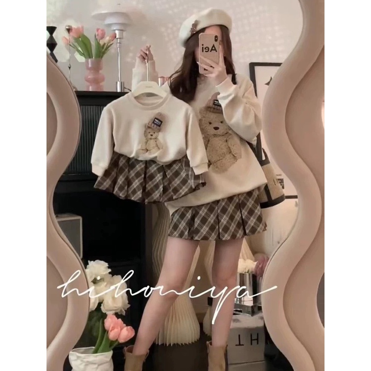 Sét váy mẹ con phong cách hàn quốc sang chảnh 8-35kg và mẹ 42-75kg, váy đôi cho mẹ và bé gái