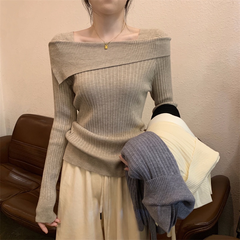 Banfamy Áo sweater Một Dây Dáng Ôm Thời Trang Cao Cấp Cho Nữ