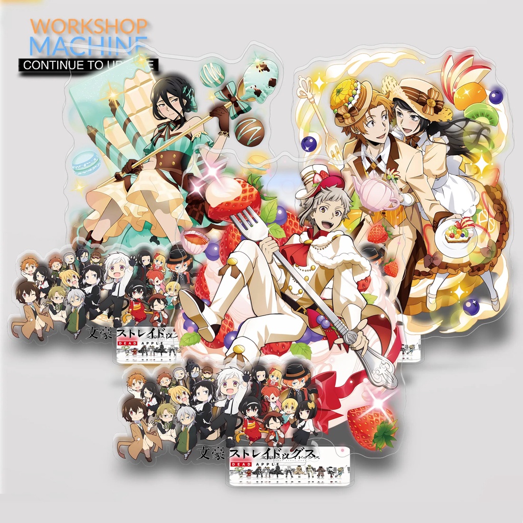 Mô hình Standee Bungo Stray Dogs 3P Anime Atsushi Nakajima Dazai Chuuya 2 Phụ kiện trang trí để bàn góc học tập