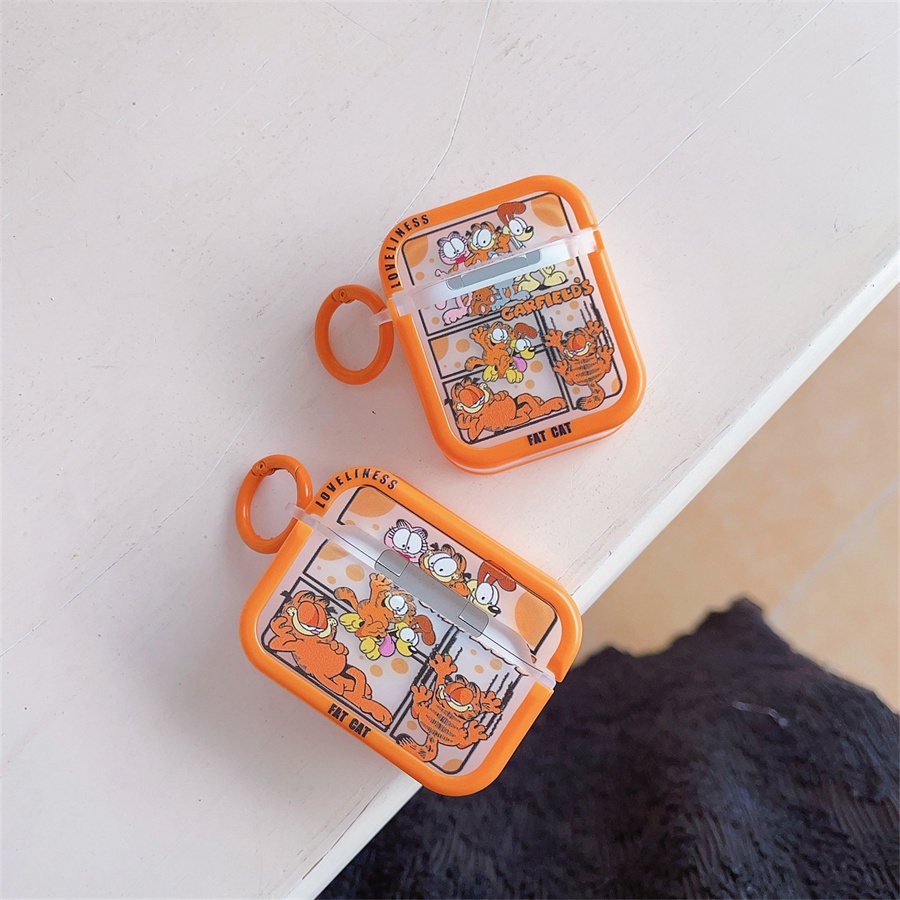 Vỏ Bảo Vệ Hộp Sạc Tai Nghe Airpods pro2 Airpods pro Airpods3 gen3 Airpods2 Bằng Silicon Hình Mèo garfield Dễ Thương Ốp