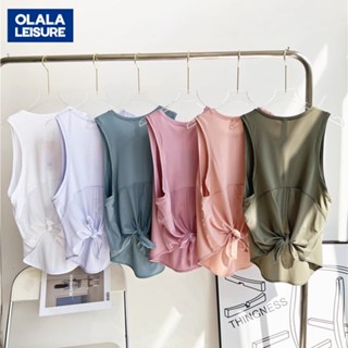 OLALA LEISURE Áo Thun Sát Nách Dáng Rộng Cột Dây Nhanh Khô Thoáng Khí Thời Trang Cho Nữ