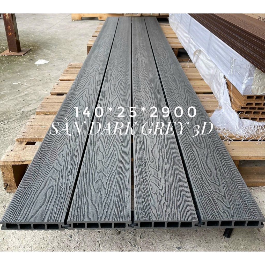 Sàn nhựa ngoài trời, KT 140 x 2900 x 25mm, chuẩn ngoài trời, Shop tự vận chuyển, có phí ship hàng, giao hàng trong ngày