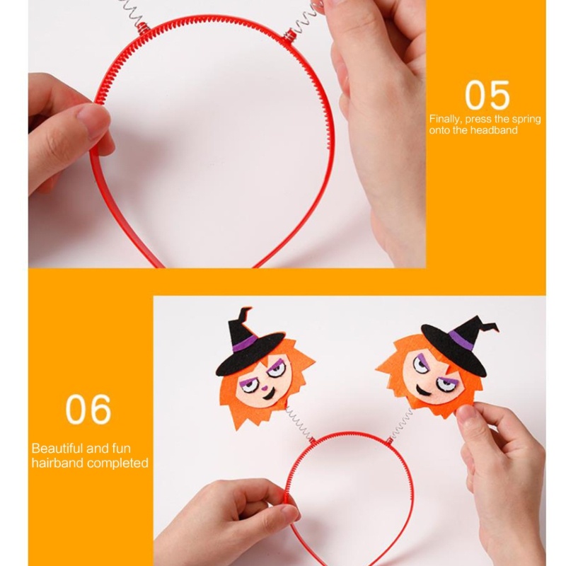 Băng Đô Cài Tóc Phù Thủy Bí Ngô Không Dệt Trang Trí halloween