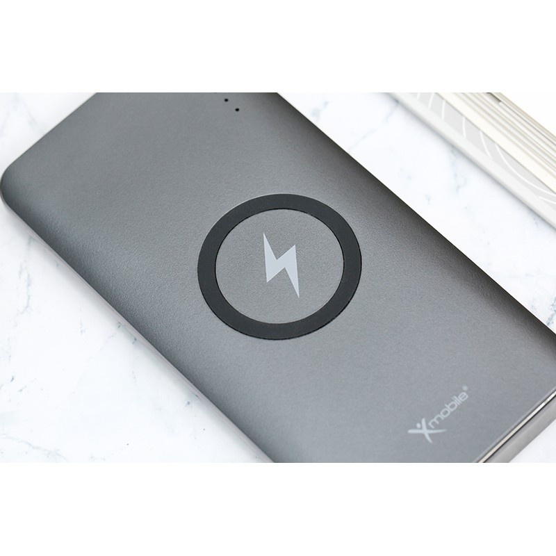 Pin sạc dự phòng không dây Polymer 10.000mAh Type C PD QC3.0 Xmobile P66D Xám