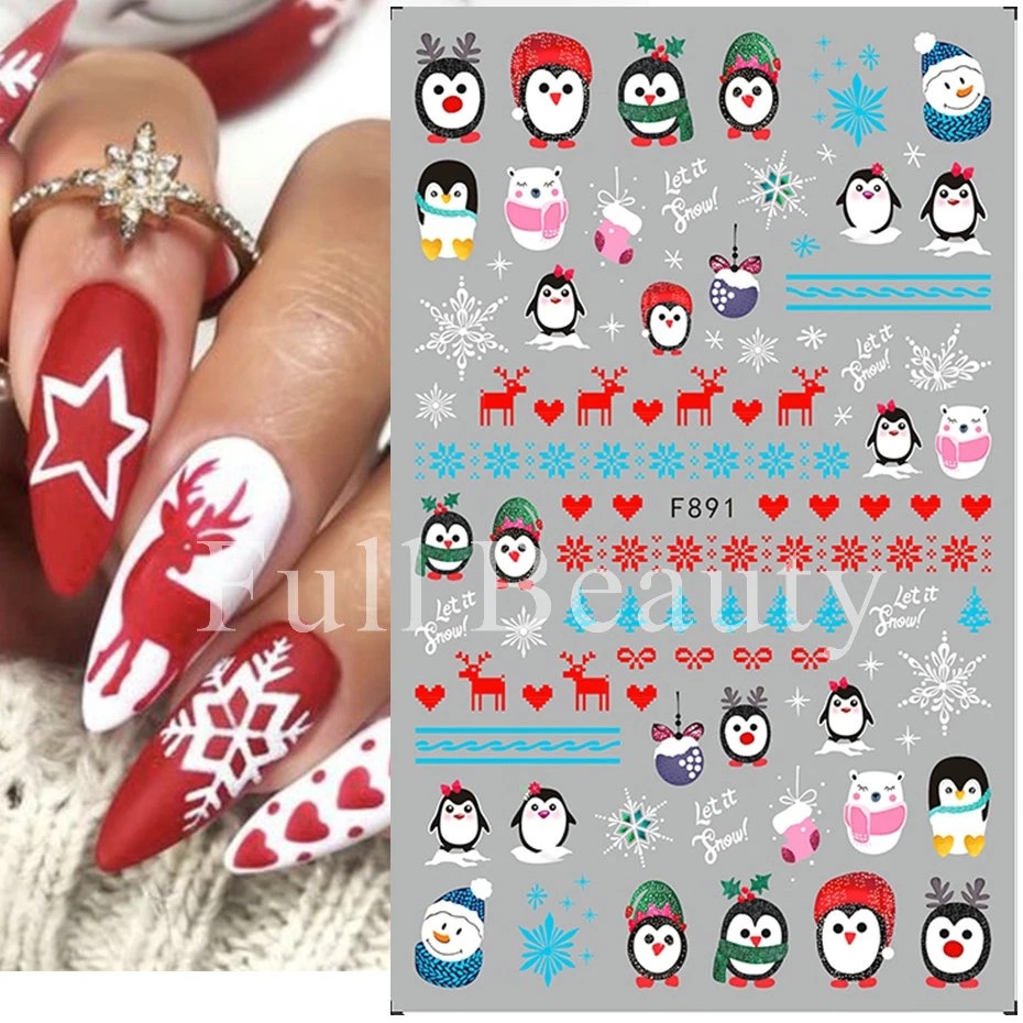 Nhãn Dán Trang Trí Móng Tay Chủ Đề Giáng Sinh Mới