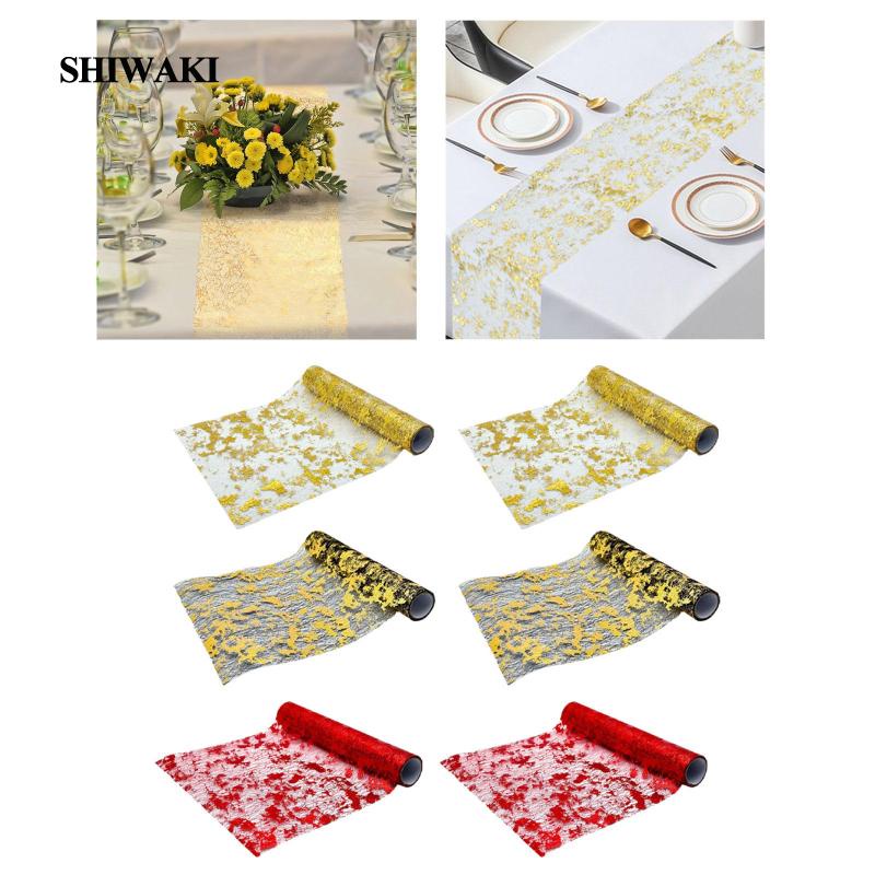 Khăn Trải Bàn Bằng Lá Nhôm Phối Dây Ruy Băng Trang Trí Tiệc diy