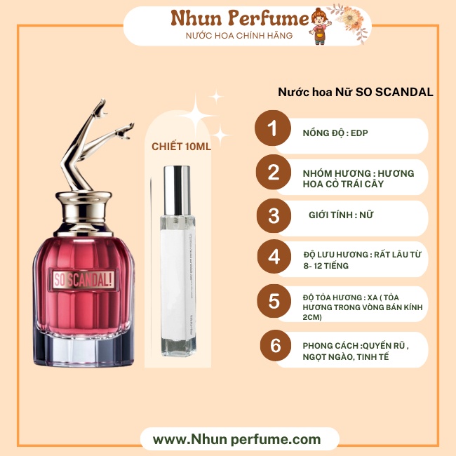 Nước hoa Nữ SO SCANDAL EDP Hương thơm ngọt ngào quyến rũ