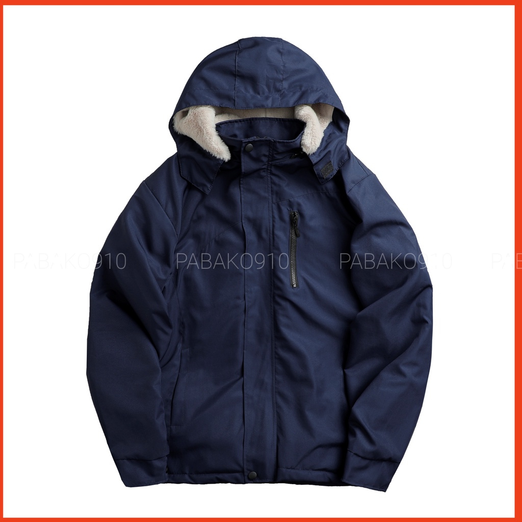 Áo khoác dù trượt nước lót lông có nón PABAKO
