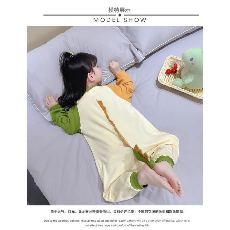 Áo Liền Quần Hình Khủng Long Nhỏ Thời Trang Xuân Thu Cho Bé Hoạt Hình