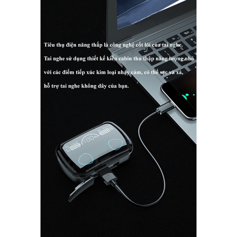 Tai nghe bluetooth M10 bản Pro nâng cấp, tai nghe không dây mini pin trâu, chống ồn