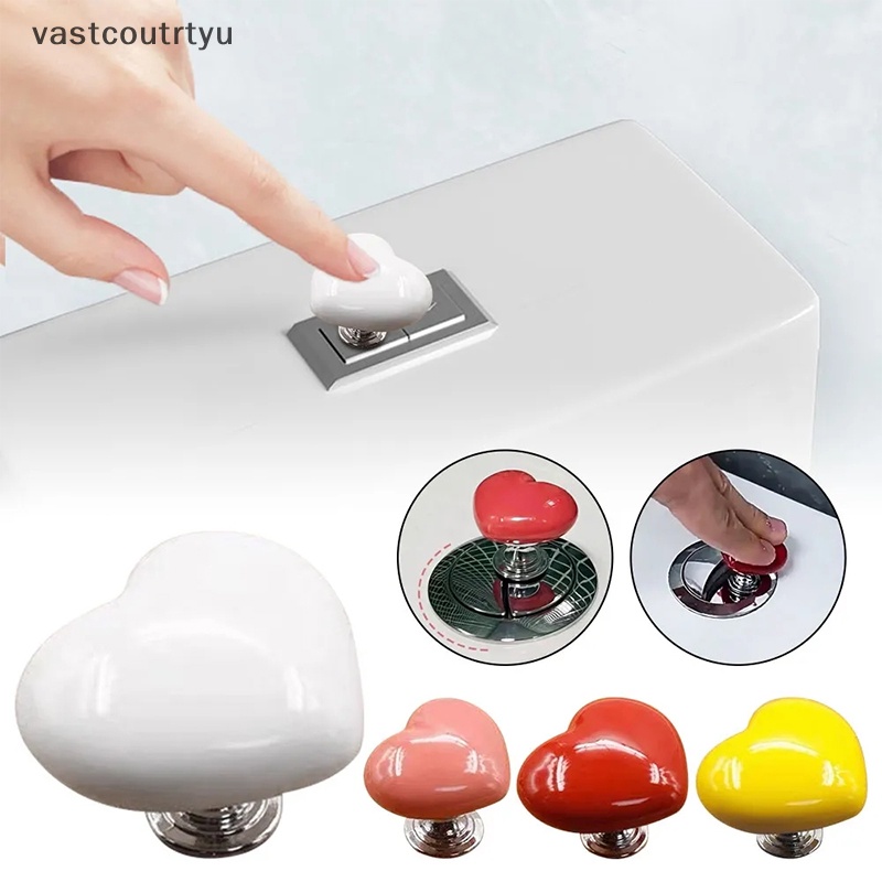 1 / 2 Nút Nhấn Công Tắc Nước Hình Trái Tim Nhiều Màu Sắc Trang Trí Tay Nắm Cửa Tủ Nhà Vệ Sinh