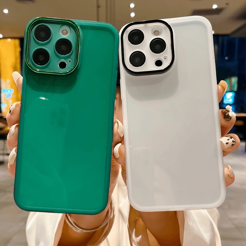 Ốp lưng Clear Samsung Galaxy A05 A05S A04 A04S A04E A03 A02S A03S Core A21S 4G 5G Candy with electroplate lens protector Tpu Fine Hole simple Anti-fall Shockproof Soft Thin Phone Case Cover MY 01