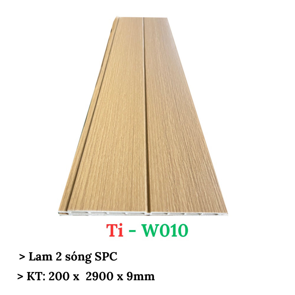 Lam gỗ nhựa 2 sóng thấp, tấm ốp dạng sóng, KT: 200 x 2900 x 9mm, mẫu mã đa dạng, màu sắc độc đáo, hàng có sẵn giao ngay