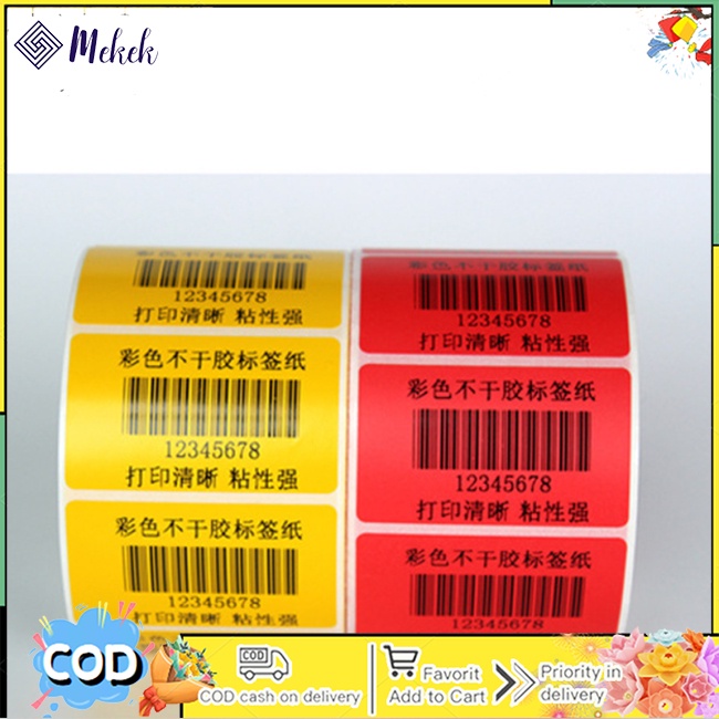 Cuộn nhãn dán MEKEK tự dính in mã vạch nhiều màu sắc