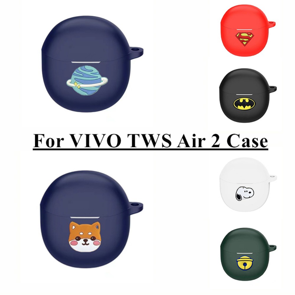 Vỏ Bảo Vệ Hộp Sạc Tai Nghe vivo tws air 2 Bằng Silicon Họa Tiết Hoạt Hình Dễ Thương