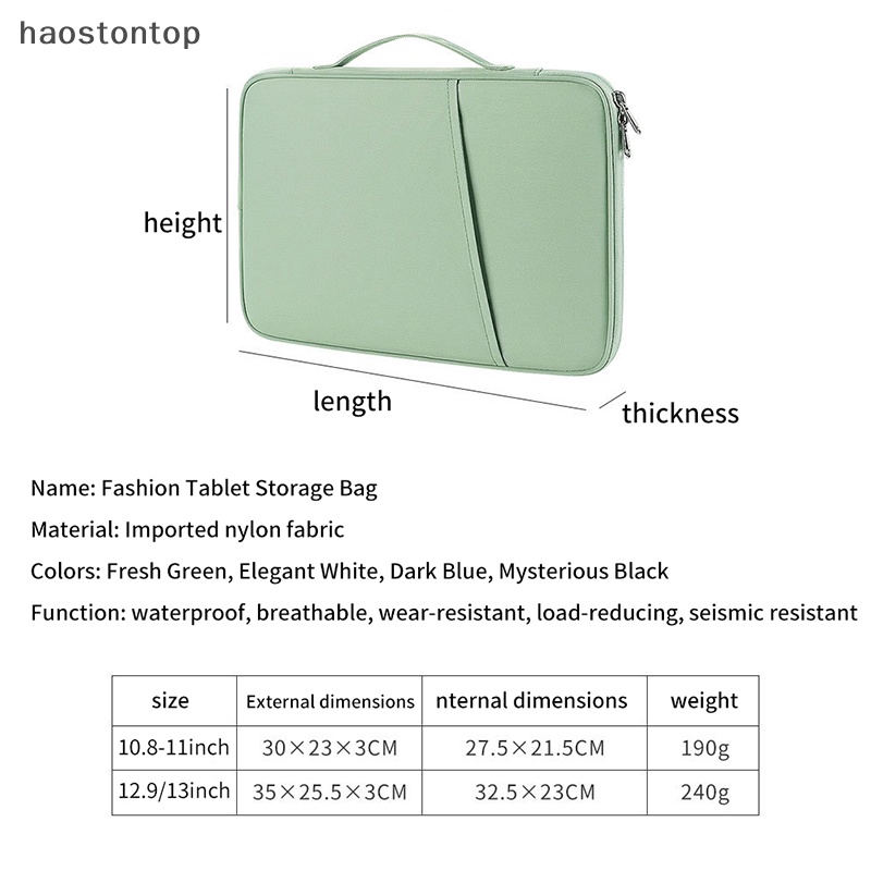 Haostontop Túi Đựng Máy Tính Bảng Chống Sốc Cho ipad air pro 11 2022 2021 2020 mini xiaomi 6 samsung huawei lenovo
