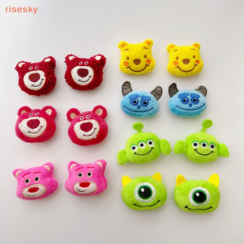 Ghim Cài Áo Khoác Ba Lô Hình Gấu / Quái Vật Phủ Lông Mềm Mại Màu Xanh Dương Đáng Yêu