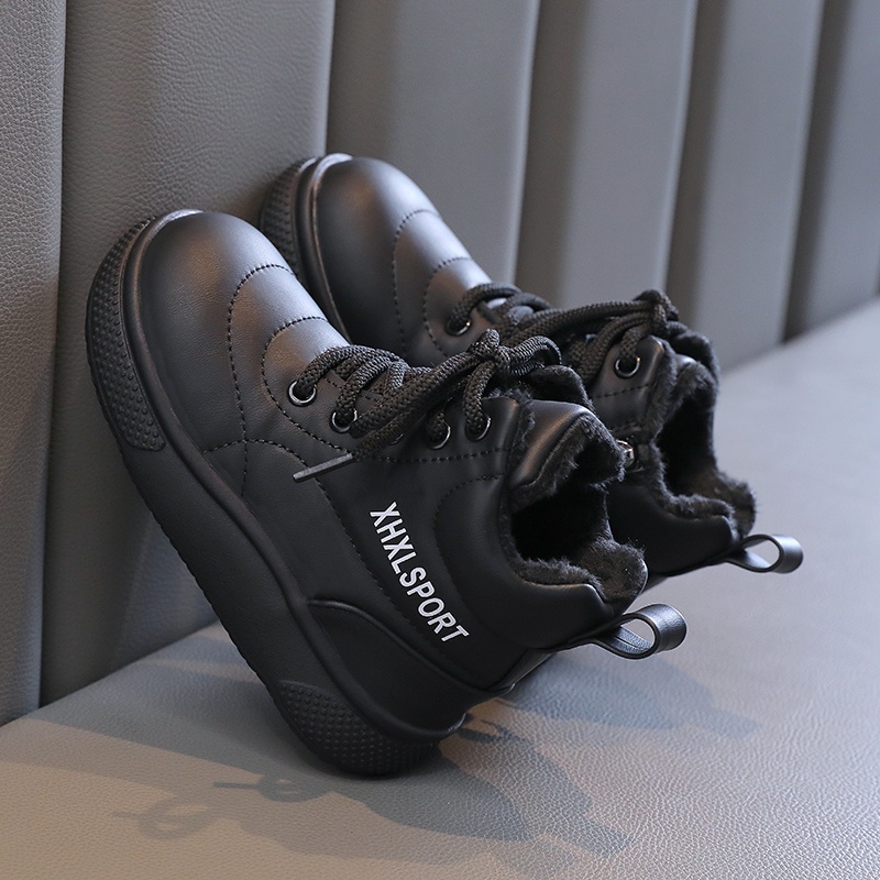 Giày Bốt Thể Thao Màu Trơn Mềm Mại Thời Trang Mùa Đông 2023 Cho Bé pu