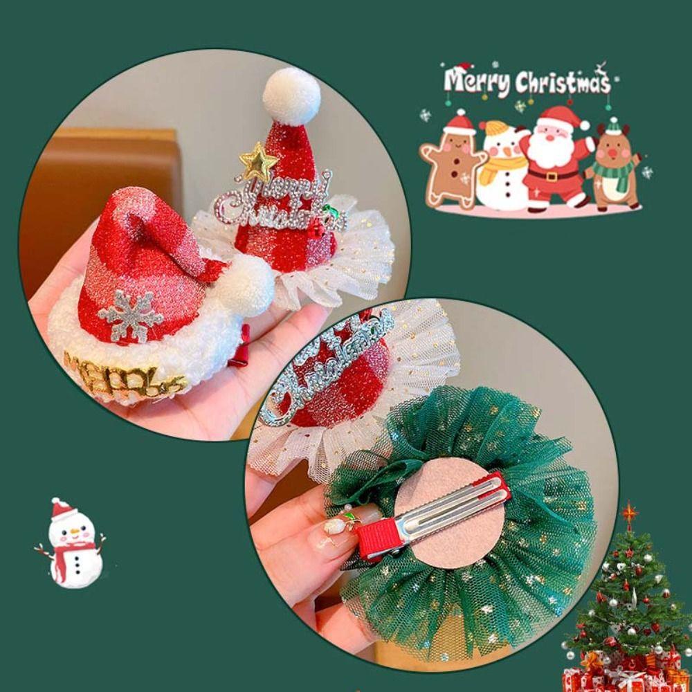 Jestine Kẹp Tóc Hình Tuần Lộc / Ông Già Noel / Ngôi Sao / Cây Thông Giáng Sinh Hàn Quốc Sáng Tạo Cho Nữ / Trẻ Em